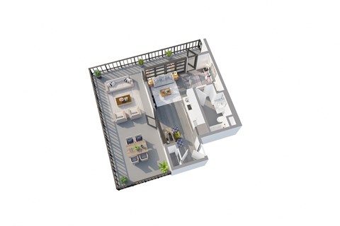 Floor plan for studio, 1 bath, 505 sqft